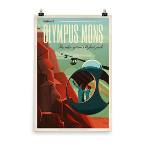Olympus Mons Retro Travel Poster