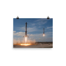 SpaceX Falcon Heavy Side Cores Landing Poster