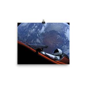 Spacex Starman In Tesla Above Earth Poster