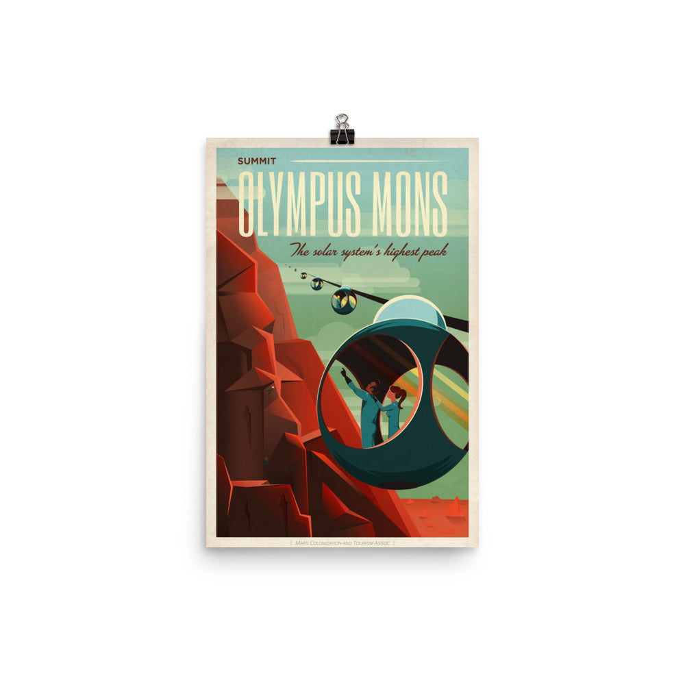 Olympus Mons Retro Travel Poster